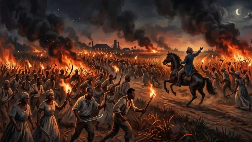 Révolte des esclaves à Saint-Domingue en 1791 menée par Toussaint Louverture
